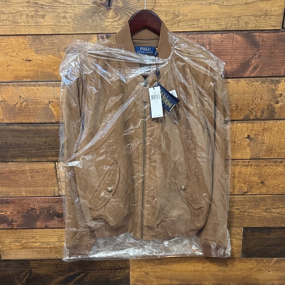 Polo by Ralph Lauren Men's Brown Suede Bomber Jacket